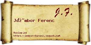 Jámbor Ferenc névjegykártya